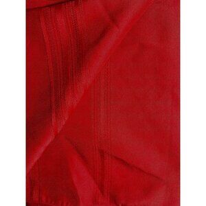 Vtg‎ Table Cloth Round 68" Red Diameter Textured Stripes Christmas or Daily READ
